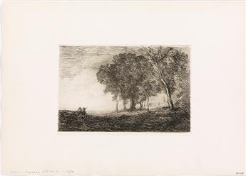 JEAN-BAPTISTE-CAMILLE COROT Two etchings.